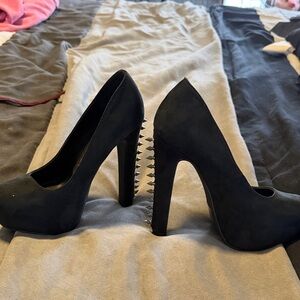 Charlotte Russe Black Spiked Heels